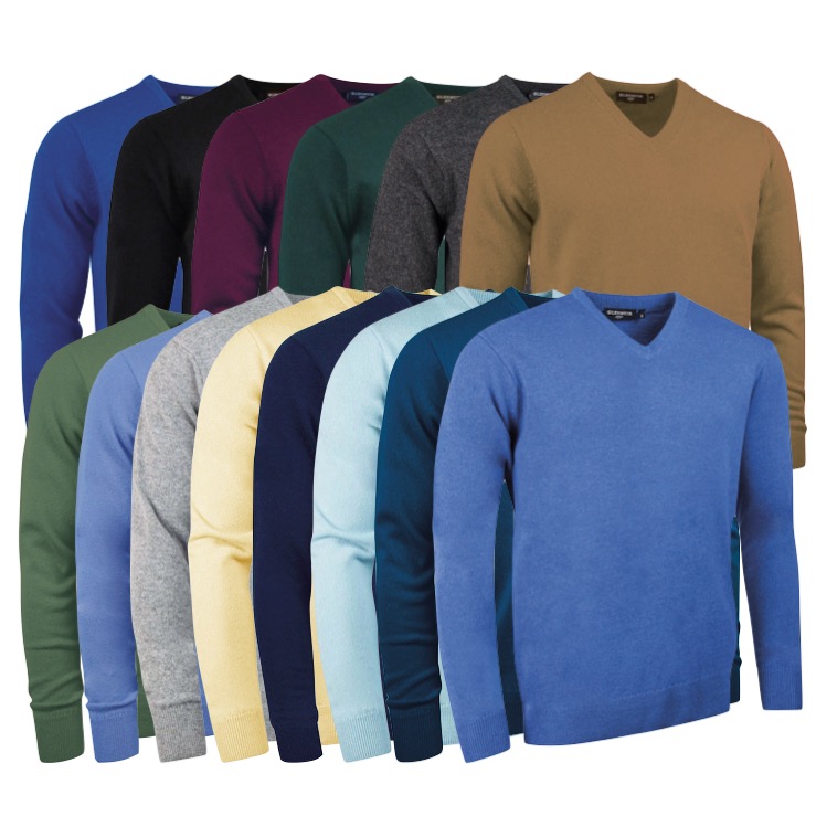 Glenmuir Mens Lomond Lambswool V Neck Golf Sweater MKL5900VN